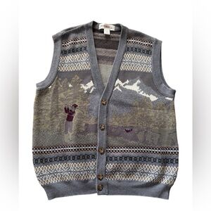 GRAND SLAM PENGUIN GOLF GRAY SWEATER VEST MENS SIZE LARGE LARGE